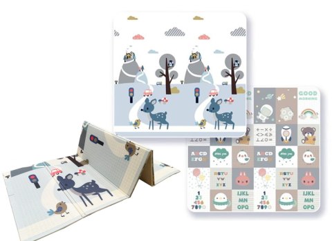 MATA EDUKACYJNA PIANKOWA DUŻA DLA DZIECI 200x180cm SKŁADANA DWUSTRONNA XPE MATA EDUKACYJNA PIANKOWA DUŻA DLA DZIECI 200x180cm SKŁADANA DWUSTRONNA XPE