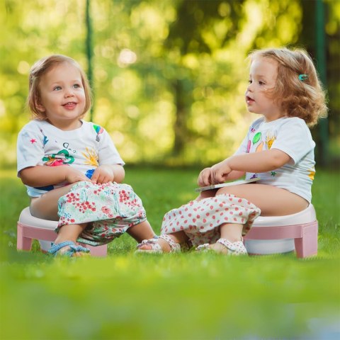 NICEKIDS nocnik antypoślizgowy 3w1 nakładka na wc sedes deskę sedesową różowy NICEKIDS nocnik antypoślizgowy 3w1 nakładka na wc sedes deskę sedesową różowy