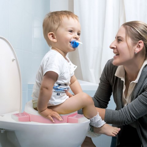 NICEKIDS nocnik antypoślizgowy 3w1 nakładka na wc sedes deskę sedesową różowy NICEKIDS nocnik antypoślizgowy 3w1 nakładka na wc sedes deskę sedesową różowy