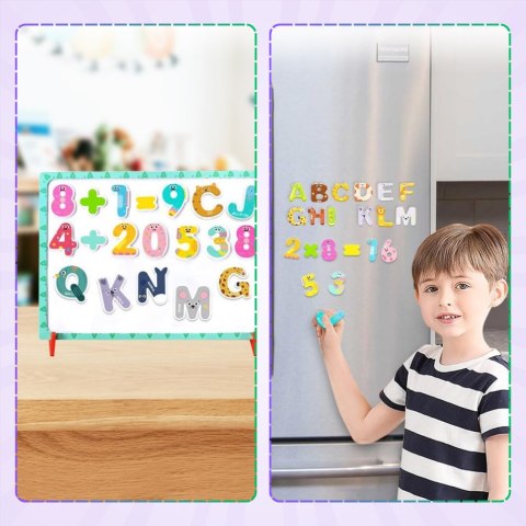 Duży Zestaw Drewniane Magnetyczne Literki z Tablicą Marker Zabawa Nauka Duży Zestaw Drewniane Magnetyczne Literki z Tablicą Marker Zabawa Nauka