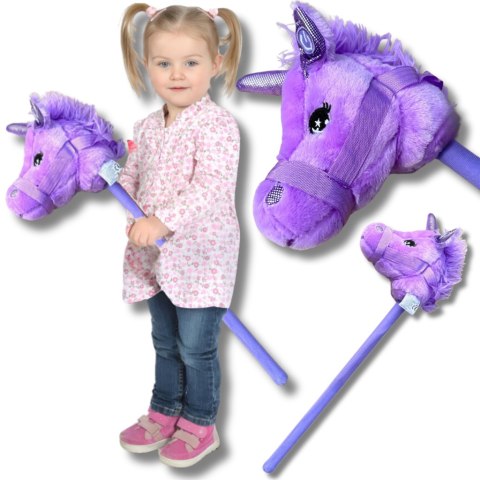 GŁOWA KONIA JEDNOROŻCA PLUSZOWA NA KIJU HOBBY HORSE FIOLETOWY Z DŹWIĘKIEM GŁOWA KONIA JEDNOROŻCA PLUSZOWA NA KIJU HOBBY HORSE FIOLETOWY Z DŹWIĘKIEM