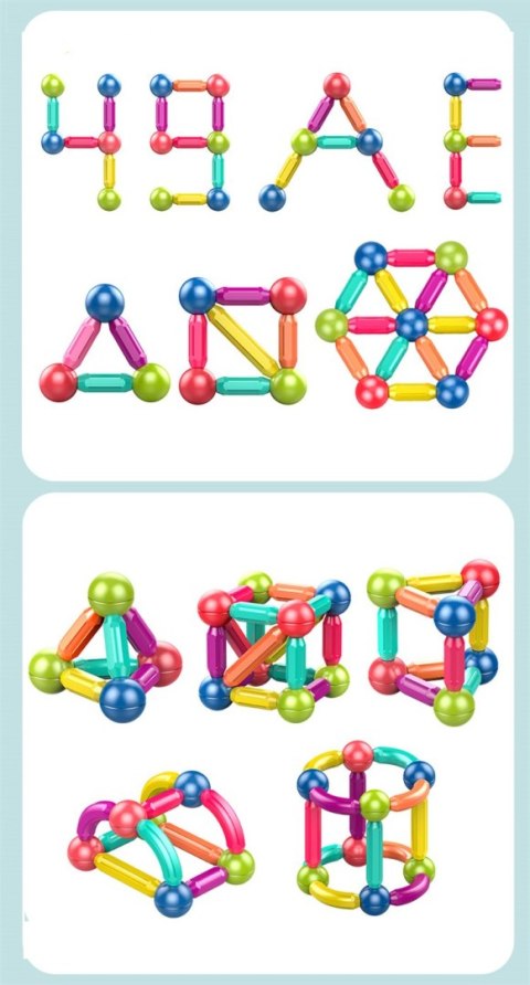 Klocki edukacyjne magnetyczne konstrukcyjne sticks 64 el. Klocki edukacyjne magnetyczne konstrukcyjne sticks 64 el.