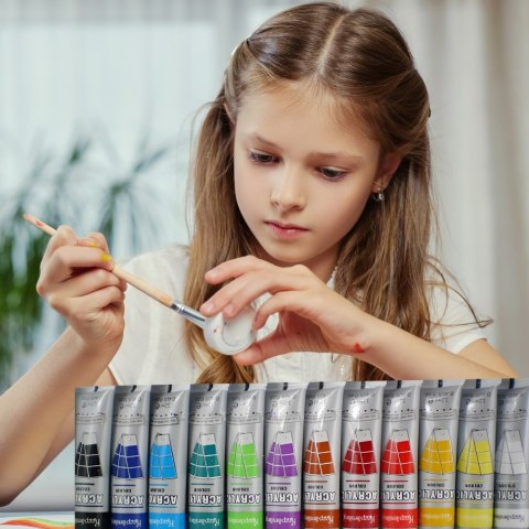 FARBY AKRYLOWE W TUBKACH ZESTAW 12 SZTUK 6ML FARBY AKRYLOWE W TUBKACH ZESTAW 12 SZTUK 6ML