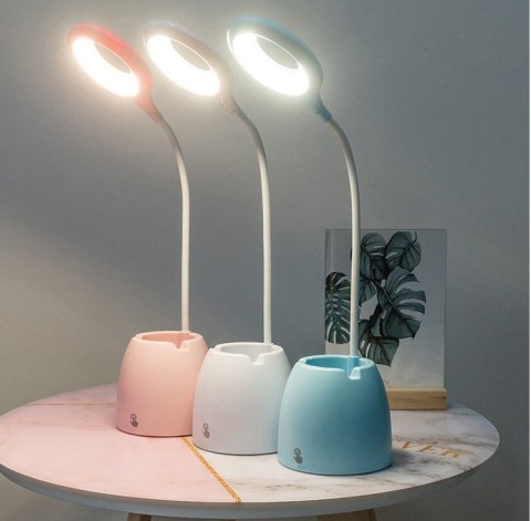 LAMPKA BIURKOWA NIEBIESKA Z POJEMNIKIEM LAMPKA BIURKOWA NIEBIESKA Z POJEMNIKIEM