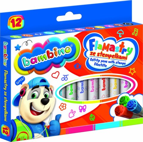Flamastry mazaki pieczątki stempelki Bambino 12 kolorów Flamastry mazaki pieczątki stempelki Bambino 12 kolorów