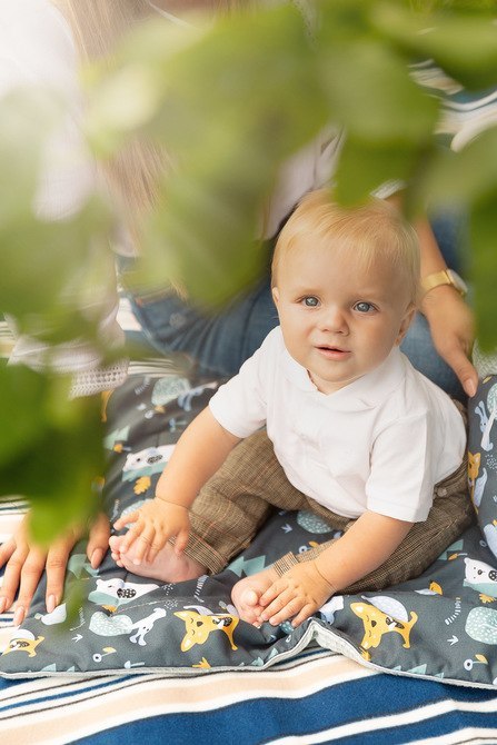 KOMPLET DO WÓZKA WAFEL KRAINA ZWIERZĄT SZARY