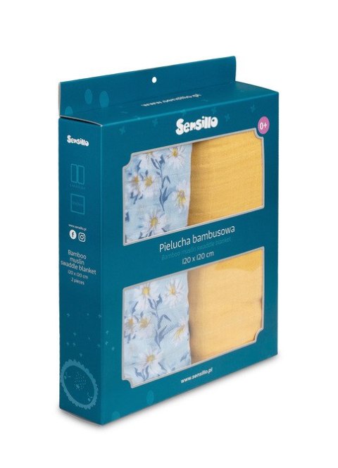 PIELUCHA BAMBUSOWA 2-pak MIĘTA+ŻÓŁTY 120X120