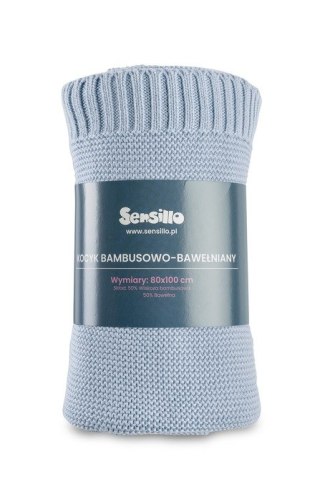 KOCYK BAMBUSOWO-BAWEŁNIANY 80X100 CM BABY BLUE