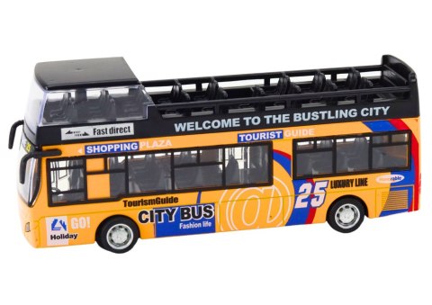 Autobus Piętrowy z Dźwiękiem 1:32 Otwierane Drzwi Żółty Autobus Piętrowy z Dźwiękiem 1:32 Otwierane Drzwi Żółty