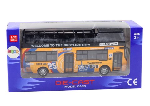 Autobus Piętrowy z Dźwiękiem 1:32 Otwierane Drzwi Żółty Autobus Piętrowy z Dźwiękiem 1:32 Otwierane Drzwi Żółty