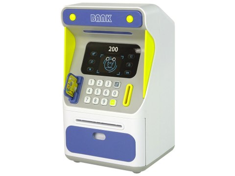 Bankomat Skarbonka Czujnik Rozpoznawania Twarzy PIN Oszczędzanie Niebieski Bankomat Skarbonka Czujnik Rozpoznawania Twarzy PIN Oszczędzanie Niebieski