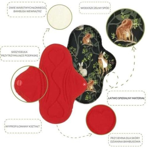 DUŻA L Podpaska wielorazowa bambusowa - KOLIBRY DUŻA L Podpaska wielorazowa bambusowa - KOLIBRY