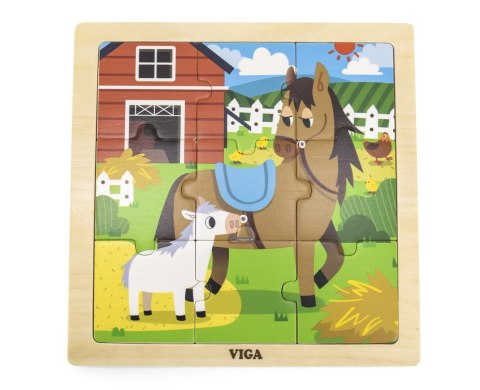 Viga 44624 Puzzle na podkładce 9 elementów - koń Viga 44624 Puzzle na podkładce 9 elementów - koń