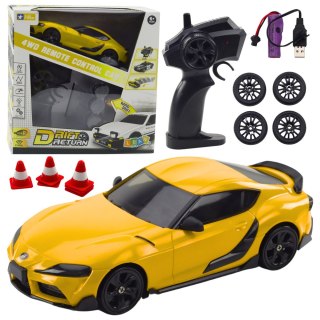 Auto Sportowe Do Driftu Wymienne Koła Zdalnie Sterowany RC 4WD Żółte