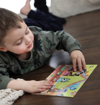 Drewniane puzzle Bluey 20 elementów edukacyjna zabawka dla dzieci układanka
