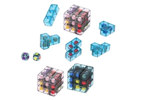 Klocki Logiczne Puzzle Układanka Kostka Gra Różowa Klocki Logiczne Puzzle Układanka Kostka Gra Różowa