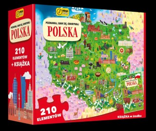 Poznawaj, baw się, odkrywaj. Polska. Puzzle 210 elem. + książka
