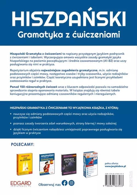 Hiszpański Gramatyka z ćwiczeniami A1-B2 Hiszpański Gramatyka z ćwiczeniami A1-B2