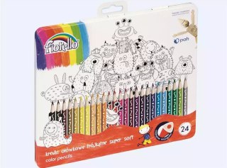 Kredki Super Soft 24 kolory metal.opak. FIORELLO