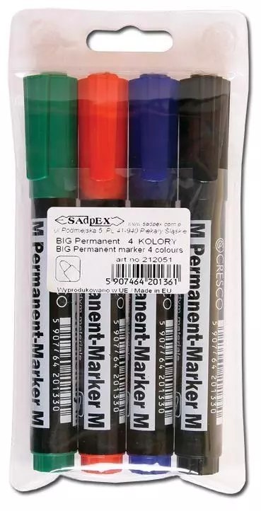 Marker Permanentny B 4 kolory Marker Permanentny B 4 kolory