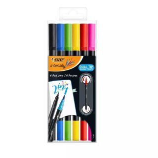 Pisak dwustronny Intensity Dual Tip 6szt mix BIC