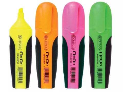Zakreślacz neon, 4 kolory Zakreślacz neon, 4 kolory