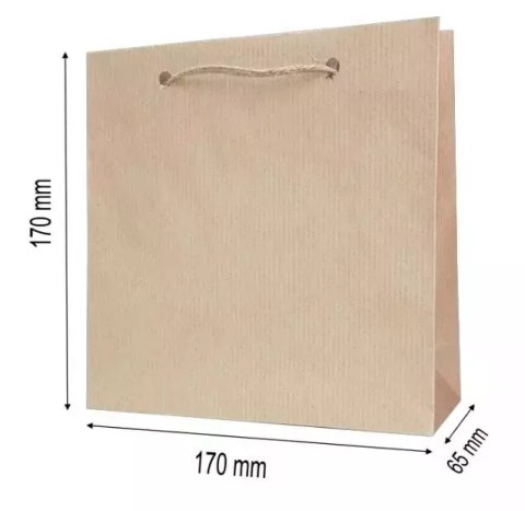 Torebka ozdobna 17 x 17 cm, kraftowa Torebka ozdobna 17 x 17 cm, kraftowa