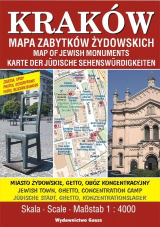 Kraków mapa zabytków żydowskich 1:4 000