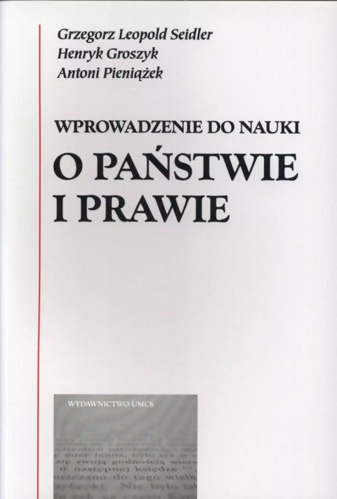 Wprowadzenie do nauki o państwie i prawie Wprowadzenie do nauki o państwie i prawie