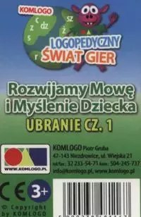 Karty Rozwijamy mowę i myślenie dziecka Ubranie część 1