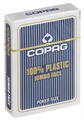Karty do gry Copag 100% Plastic Poker size Jumbo Index granatowe