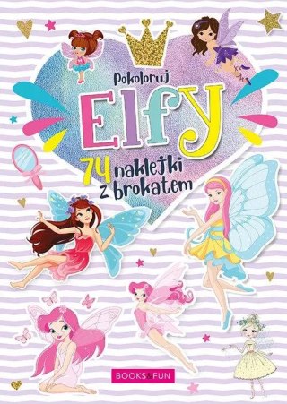 Kolorowanka Elfy plus naklejki z brokatem