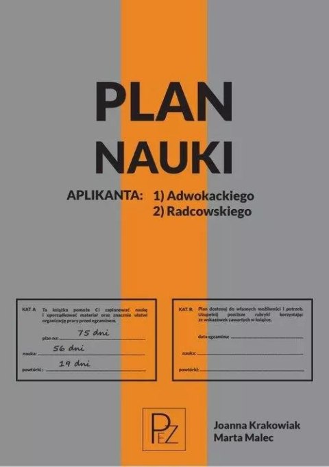 Plan nauki aplikanta adwokackiego/radcowskiego Plan nauki aplikanta adwokackiego/radcowskiego