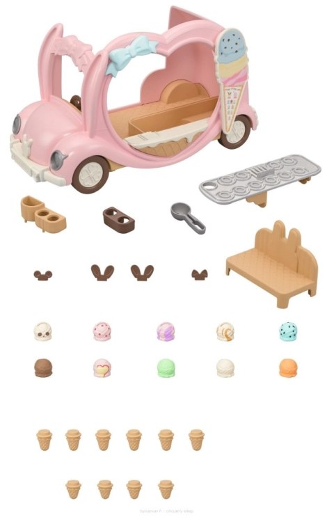 Sylvanian Families. Wesoły samochód z lodami