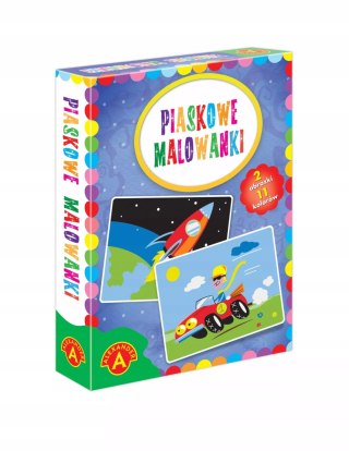 Piaskowe malowanki. Auto i rakieta