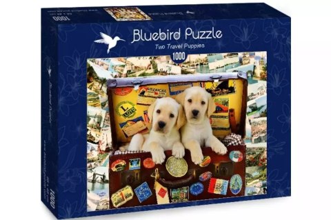 Puzzle 1000 elementów. Dwa podróżujące szczeniaki Puzzle 1000 elementów. Dwa podróżujące szczeniaki