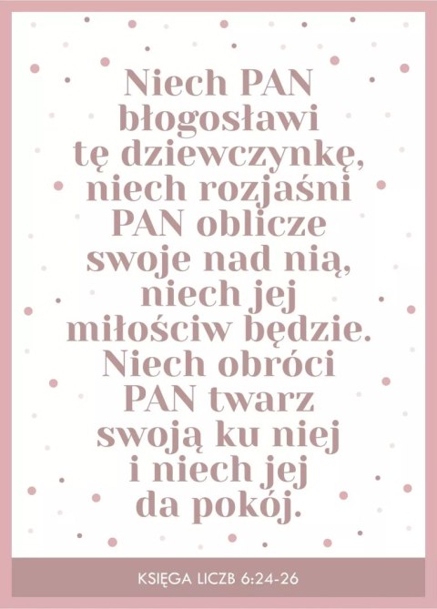 Kartka okolicznościowa z kopertą. Niech Pan błogosławi tę dziewczynkę Kartka okolicznościowa z kopertą. Niech Pan błogosławi tę dziewczynkę