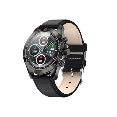 Smartwatch Garett Men Style, czarny, skórzany Smartwatch Garett Men Style, czarny, skórzany