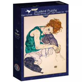 Puzzle 1000 elementów. Siedząca kobieta z wyciągniętymi nogami,Egon Schiele, 1907