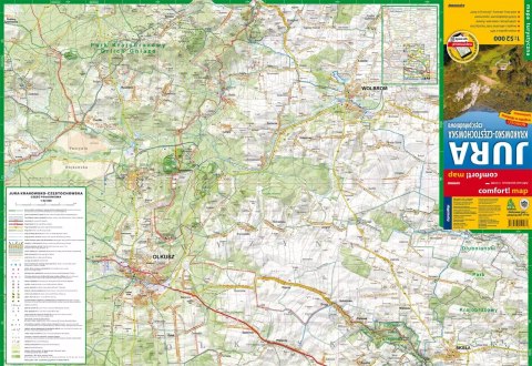 Jura Krakowsko-Częstochowska. Część północna. Mapa turystyczna, 1:52 000 Jura Krakowsko-Częstochowska. Część północna. Mapa turystyczna, 1:52 000