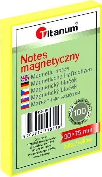 Notes elektorstatyczny 50x75mm 100K żółty Notes elektorstatyczny 50x75mm 100K żółty