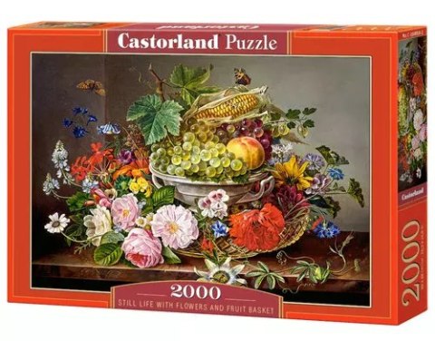 Puzzle 2000 elementów. Koszyk owoców i kwiatów