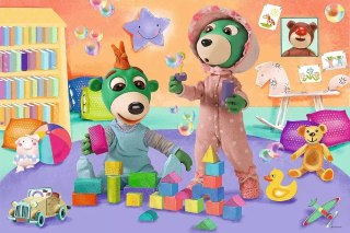Puzzle maxi 15 elementów. Bobaski i Miś. Wesoły świat bobasków