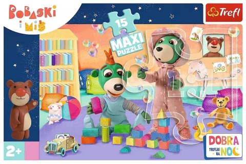 Puzzle maxi 15 elementów. Bobaski i Miś. Wesoły świat bobasków Puzzle maxi 15 elementów. Bobaski i Miś. Wesoły świat bobasków