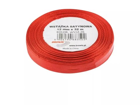 Wstążka satynowa czerwona 12mmx32m Wstążka satynowa czerwona 12mmx32m
