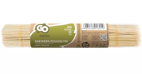 Patyczki do szaszłyków 25 cm, bambusowe (200 sztuk) Patyczki do szaszłyków 25 cm, bambusowe (200 sztuk)