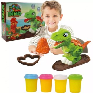 Dino Plasto-ciasto. Zestaw wyciskarki z masą plastyczną