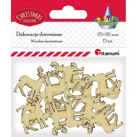 Drewniane renifery 20x25mm naturalne 15szt Drewniane renifery 20x25mm naturalne 15szt