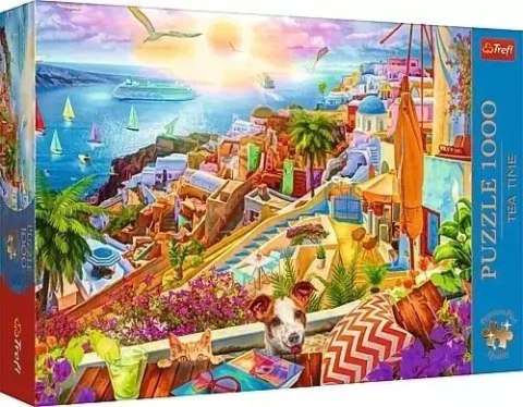 Puzzle 1000 elementów. Premium Plus. Tea Time. Z wizytą na Santorini