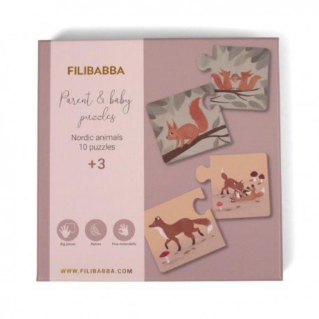 Filibabba puzzle mama i dziecko nordic animals Filibabba puzzle mama i dziecko nordic animals